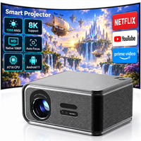 Projecteur Android 4K, résolution native 1080P Full HD, 1000 lumens ANSI, WiFi intelligent, projecteurs de films, équipements de présentation