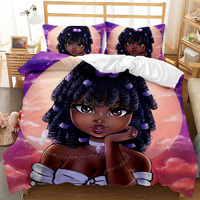 Aoyatex — ensemble de housse de couette en microfibre polyester, 3 pièces, pour femmes afro-américaines