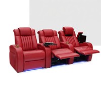Fauteuils de cinéma motorisés haut de gamme en cuir de luxe avec tablette amovible et porte-gobelets intégrés