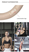 2Pcs Sets Wood Gymnastic Rings Training Gymnastic Wooden Gym Rings Gymnastics Rings Straps for Power Training