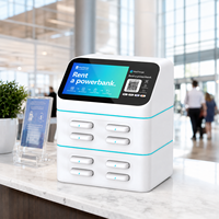 Estación de Alquiler de Baterías Portátiles HeyCharge OEM con Código QR, Pantalla LED de 8 Pulgadas, 8 Ranuras, 5000 mAh, Carga Compartida para Teléfonos Móviles