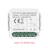 Tuya wifi sans fil télécommande intelligente module de commutateur de contact sec commutateur de relais pour 100-240V 12V 24V travail avec alexa