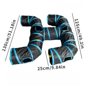 H-4-Way Opvouwbare Kattentunnels Voor Kittens Indoor Entertainment Grote Kattenspeelbuis Met Teaser Bal Speelgoed Interactief Kattenspeelgoed - Product Image 6