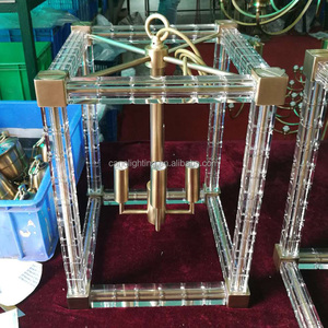 Lámpara colgante geométrica para cocina, farol de hierro forjado de 4 luces, Isla, granja, candelabro de cristal - Product Image 2