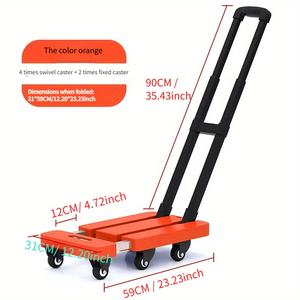 รถเข็นพลาสติกแพลตฟอร์มแบนแบบพับได้สำหรับบรรทุกสินค้ากลางแจ้ง - Product Image 6