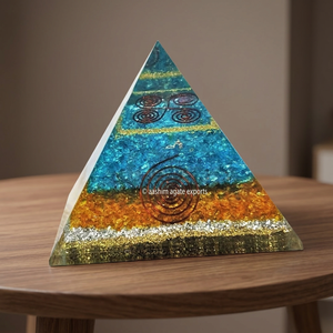 Large Turquoise Citrine Quartz Chips Aluminium Layer Orgone <b>Pyramid</b> Crystals Healing Reiki Rocks Minerals for Meditation - Product Image 2