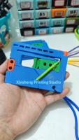 Slingshot de type carte en plastique pour entrepôt, pour les 6 ans et plus, avec rangement de munitions intégré, pliable, conception à chargement par poussée, anti-stress créatif