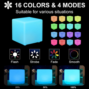 Hiện đại LED ánh sáng 30cm 40cm <span class=keywords><strong>50cm</strong></span> 3D Glowing <span class=keywords><strong>Cube</strong></span> ghế chiếu sáng đồ nội thất cho nhà Bar hoặc Mall bên bảng với nhấp nháy ghế - Product Image 6