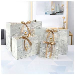 Color Marble <b>Pattern</b> Design Retail Shopping Packaging <b>Paper</b> Gift Bag Bottom 3D Cutting Process - Product Image 3