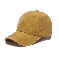Casquette de baseball vintage en coton délavé, non structurée, à visière incurvée, réglable, pour l'extérieur, avec broderie ou impression de logo personnalisé