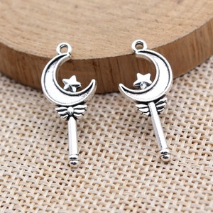 Antik Gümüş Çinko Alaşım Yıldız Sihirli Değnek Charm Kolye DIY Kolye Bilezik Takı Yapımı Toptan Malzemeleri - Product Image 2