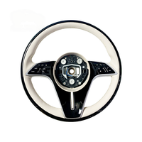 Volant en cuir blanc et fibre de carbone forgée pour Mercedes Benz W204 W205 W211 W213 W212 W222 EQA E550 G63 C63 AMG GT