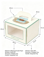 Boîte à gâteau rectangulaire portable, écologique, rigide, en papier alimentaire, avec fermeture magnétique, pour anniversaire, West Point, boîte cadeau, peut être imprimée