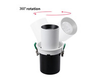 7W LED rond Orientable encastré Downlight lampe cardan Angle extensible plafonnier matériau en aluminium pour hôtels bureau