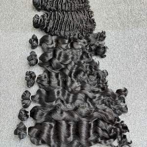 Super Venta Paquete de ondas naturales Cabello crudo de un solo donante de la mejor calidad Ondulado con cutícula alineada para extensiones de cabello humano - Product Image 6