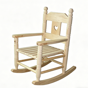 Fauteuil à bascule personnalisable en bois naturel à dossier haut pour enfant, bébé, tout-petit, design écologique pour salon – Vente en gros - Product Image 3