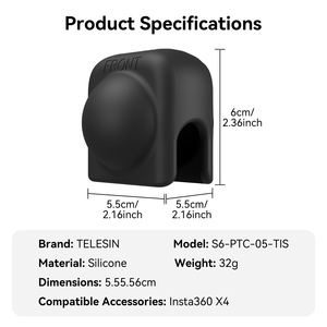 Accessoires de caméra sportive durables TELESIN pour <span class=keywords><strong>Insta360</strong></span> X5 X4, protection d'objectif double face en silicone élastique, étanche et anti-poussière - Product Image 6
