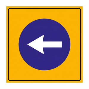 Reflective 90x90cm "Go Left" <b>Roadway</b> Sign for <b>Safety</b>-Solar & LED - Product Image 4