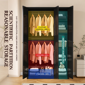 Nouvelle <span class=keywords><strong>Armoire</strong></span> en Acier 2026, Porte à Persiennes Métalliques, pour Chambre à Coucher et Logement Locatif - Product Image 3