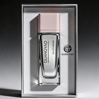 Flacon de parfum carré minimaliste de luxe, flacon en verre mat vide avec logo personnalisé, emballage cosmétique haut de gamme avec boîte