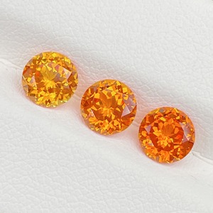 Lab Created Round Orange Sapphire Loose <b>Stone</b>, Multi‑Shades Golden Sweet Honey Orange Tone Synthetic <b>Gem</b> for Jewelry Setting - Product Image 1
