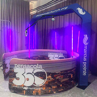 Tubo LED Vertical para Fiestas y Eventos, Logotipo Personalizado, Control Remoto, Portátil, Alquiler para Bodas, Cabina Giratoria Suspendida de 360°