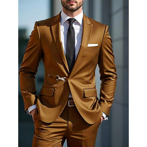 Großhandel Herren Luxus Einfarbige Anzüge für Männer Schicker Einreihiger Anzug mit Spitzrevers Slim Fit Herrenkleidung Hochzeitsanzug - Product Image 6