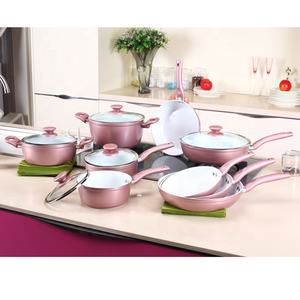 Batterie de cuisine moderne série rose <span class=keywords><strong>Pcs7</strong></span> revêtement antiadhésif en aluminium et en métal - Product Image 6