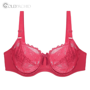 Sujetador <span class=keywords><strong>Sexy</strong></span> y Cómodo para Mujeres Gorditas, Blanco, con Relleno Fino, Talla Grande, Copas D y E - Product Image 2