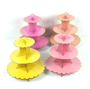 Supporto per Torte in Cartone a 3 Livelli con Finitura Bronzata, Monouso, per Decorazioni per Feste, Marca JN, Modello JN3522 - Product Image 5