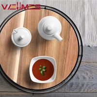 Plateau tournant rotatif à 360 degrés Lazy Susan en bois et métal pour épices, condiments, comptoir de cuisine et armoire