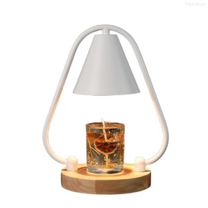 Lampe chauffe-cire en verre noir pour bougies parfumées, avec ampoules halogènes, hauteur réglable et commande sans fil, vente en gros - Product Image 4