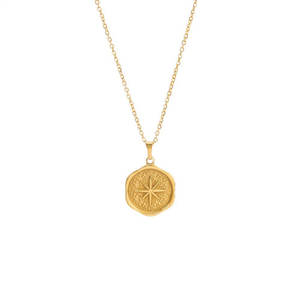 Kalung Baja Anti Karat 316l Berlapis Emas 14k 18k Tahan Air, Liontin Bintang Bulan, Kalung Kustom untuk Wanita - Product Image 5