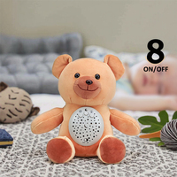 Machine à bruit blanc pour le sommeil avec 70 berceuses, jouet en peluche ours mignon apaisant, musique et projecteur de lumière, cadeau pour bébés et enfants