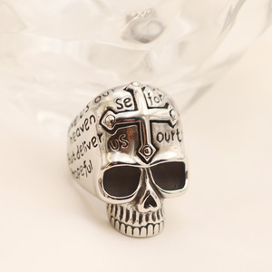 Skull <b>Ring</b> For Men <b>Titanium</b> Steel Geometric Shape Gift Jewelry - Product Image 2