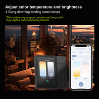Interrupteur intelligent F3 Pro Tuya Zigbee avec écran 3,5 pouces, variateur de lumière 4 canaux CCT, capteur radar, compatible ZHA Home Assistant et Smart Life, panneau mural