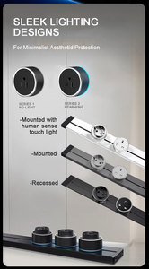 VBQN電気ソケット付きアルミウォールマウントキッチンオフィスデスクトップアダプターUSBレールトラック付き - Product Image 4