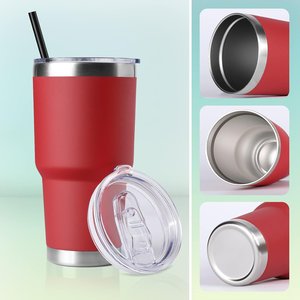 30 oz Tumbler with Lid and Straw Stainless Steel Tumblers <b>Insulated</b> Vacuum Double Wall <b>Travel</b> Coffee <b>Mug</b> Durable Powder Coated - Product Image 6
