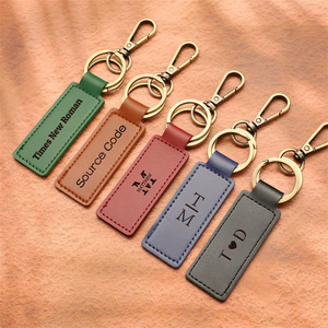 Blank Genuine Leather Keychain Luxury Designer Holder Key Chains PU Leather Custom LOGO Luxury Colorful Keychain for Gift