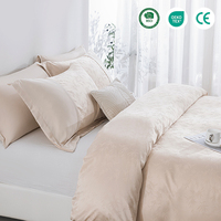 Parure de lit 4 pièces moderne en polyester imprimé – Housse de couette, drap plat, taies d'oreiller – Doux, pour lit King ou Queen, idéal hôtel et maison