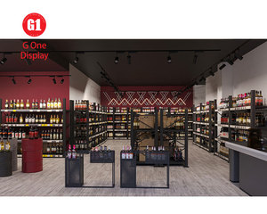 Exhibidor de Licores Elegante para Tienda de Licores, Mueble de Madera para Exhibición de Licores, Suministro de Fábrica, Diseño de Interiores para Tienda de Vinos - Product Image 3