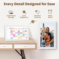 Calendrier numérique tactile Full HD 15,6 pouces, planificateur de tâches ménagères familial, haut-parleur, fonctionnalités intelligentes, montage mural/de bureau, prend en charge les applications