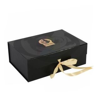 Caja de Regalo de Cartón de Lujo con Cinta de Seda, Diseño Plegable, Cierre Magnético, Materiales Reciclados, Recubrimiento UV, Laminado Mate, Grabado en Relieve - Product Image 1