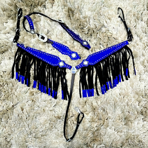 Conjunto de arreos para caballo de cuero genuino personalizado con brillo y adornos, con conchos de cristal, cabezada, pechopetral y silla de montar inglesa, duradero - Product Image 1