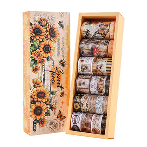 IMODA 20 rollos/juego Vintage flor abeja Washi colección de cintas adhesivas florales para suministros de colección de recortes diarios de <span class=keywords><strong>arte</strong></span> - Product Image 5