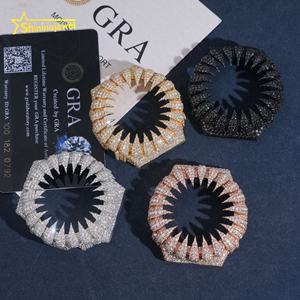 <span class=keywords><strong>Montre</strong></span> Hip Hop de luxe en argent 925, sertie de moissanite noire, avec boîtier et lunette style griffes GA2100 - Product Image 1