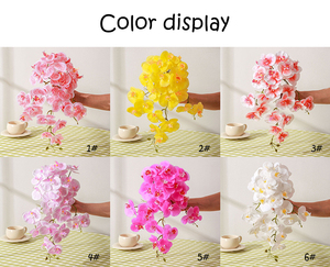 Decoración Artesanal para el Hogar, Flor <span class=keywords><strong>Colgante</strong></span> de Pared, Orquídea Artificial de Látex para Bodas, Acción de Gracias, Navidad, Regreso a Clases - Product Image 6