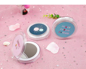 Boîte de lumières LED portables, logo personnalisé, petit miroir rond pliant pour maquillage de nuit de fille - Product Image 5