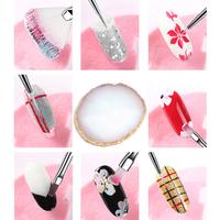 Ensemble de 21 pièces pour nail art en acrylique avec palette de résine, pinceaux à poils personnalisables, virole en aluminium et stylo à points pour extension d'ongles