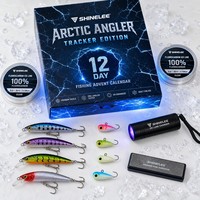 Boîte de calendrier de l'Avent personnalisée pour la pêche sur glace avec kit de pêche, coffret cadeau pour les passionnés de plein air en hiver, emballage pour les pêcheurs